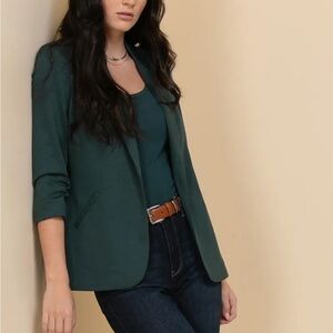 Ricki’s 3/4 Sleeve Blazer - forest green